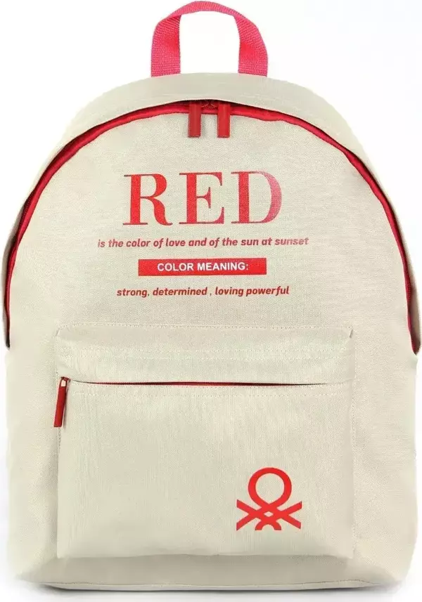 United Colors of Benetton "Red" Okul Sırt Çantası Bej / 03821 - Image 1