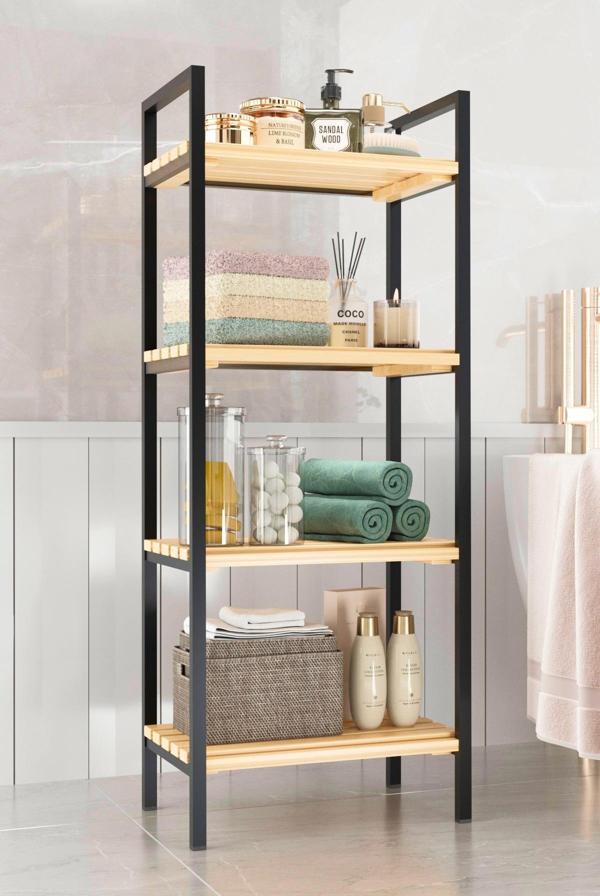 Bino Banyo Düzenleyici Mutfak Rafı Banyo Dolabı Çok Amaçlı Dolap 4 Katlı Metal Mutfak Düzenleyici - Image 1