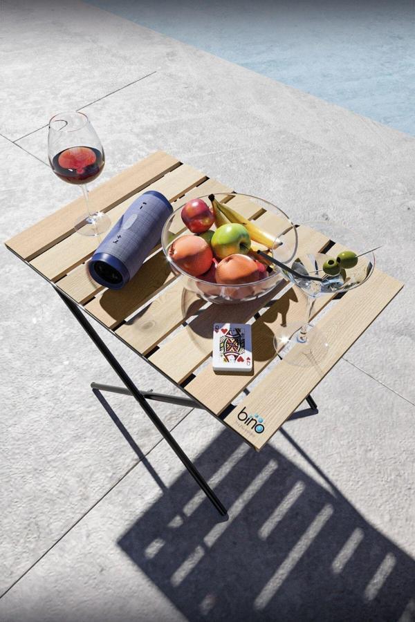 Bino Mutfak Masası Katlanır Masa Yükseklik Ayarlı Ahşap Kamp Masası Piknik Masası Balkon Masası - Image 1