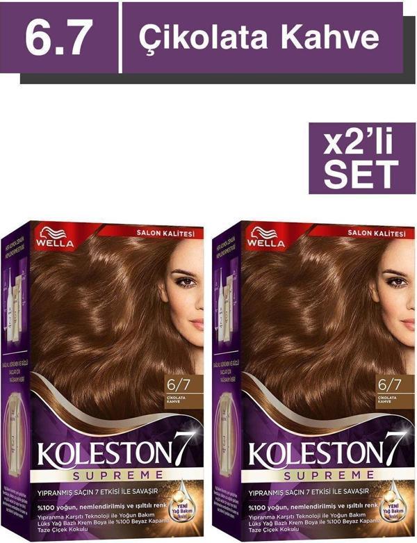 Wella Koleston Supreme Saç Boyası 6/7 Çikolata Kahve x2'li set - Image 1