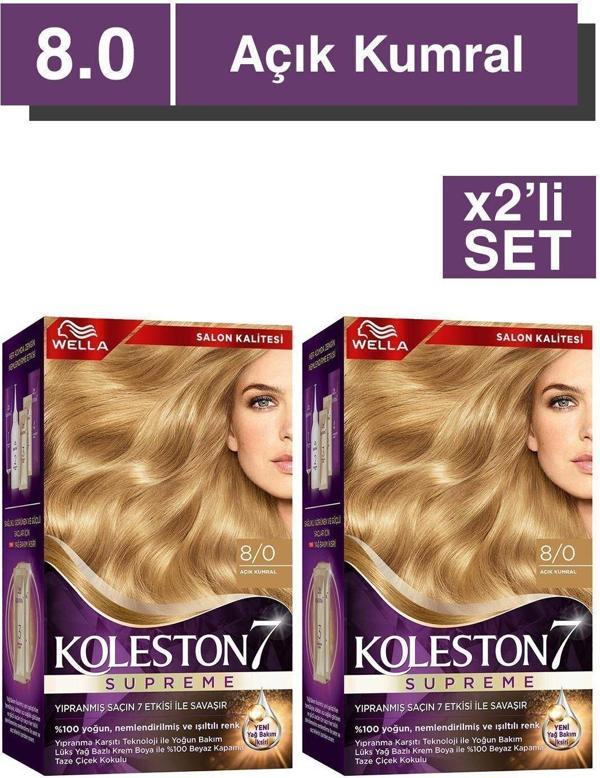 Wella Koleston Supreme Saç Boyası 8/0 Açık Kumral x2'li Set - Image 1