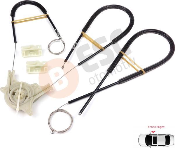 Mercedes Vito Viano Mixto MK2 W639 2003-2010 6397200146 İçin Ön Sağ Kapı Cam Kriko Tamir Seti - Image 1