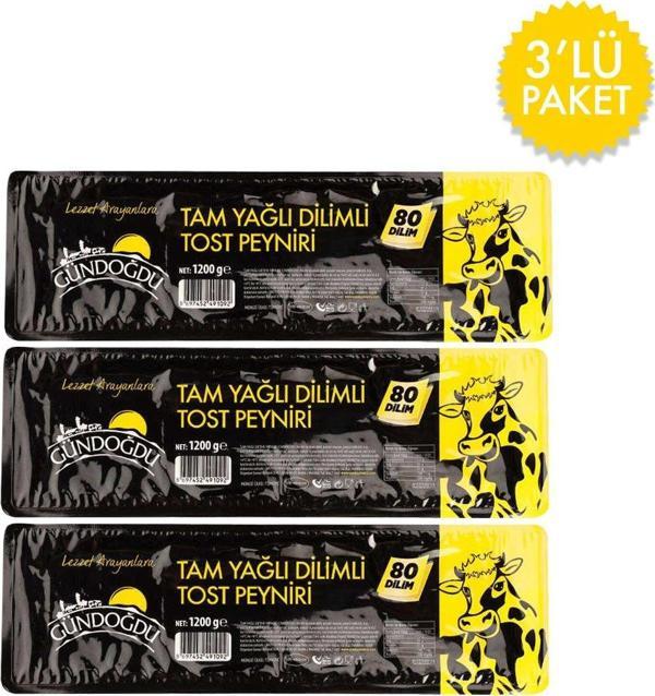 Gündoğdu Dilimli Tost Peyniri 1200 gr 3'lü - Image 1