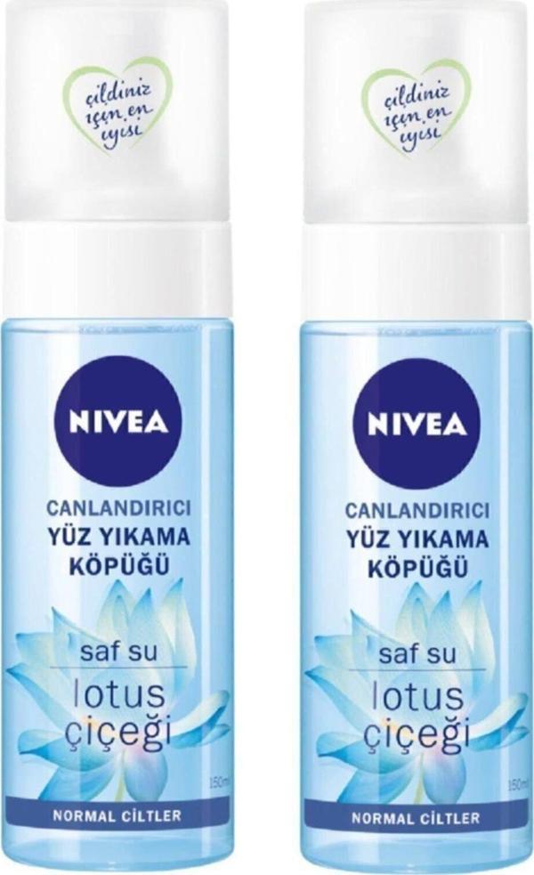 Nivea Lotus Çiçeği Saf Su Canlandırıcı Yüz Temizleme Köpüğü 2 x 150 ML - Image 1