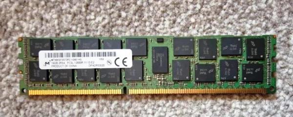 MT36KSF2G72PZ-1G6P1KG Micron 16GB RDIMM 240-Pin 1.35v 1600MHZ DDR3L-1600/PC3L-12800 CL11 SERVER RAM BELLEK - Image 1
