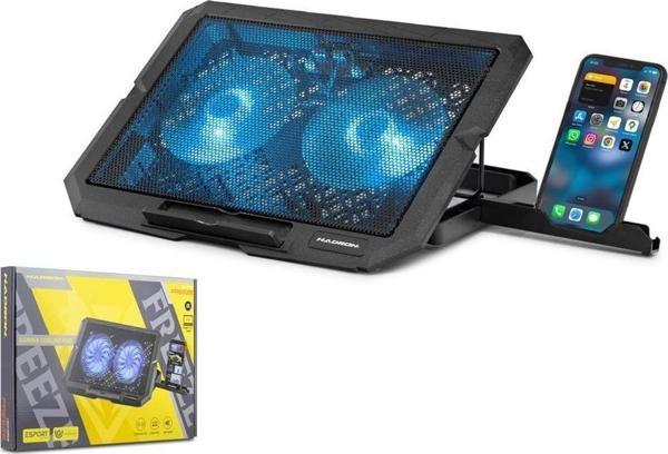Hadron HDX4253 Ledli Çift Fanlı Telefon Standlı Notebook Soğutucu - Image 1