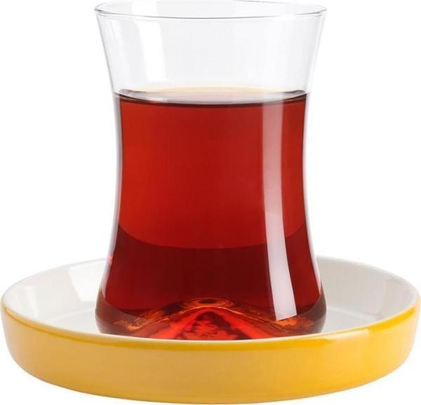 Koleksiyon Tiryaki 6'Lı Sarı Çay Seti - Image 1