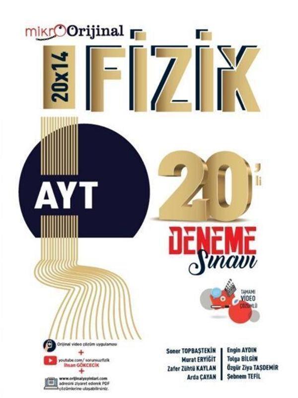 AYT Fizik 20 li Deneme Sınavı Orijinal Mikro - Orijinal Yayınları - Image 1
