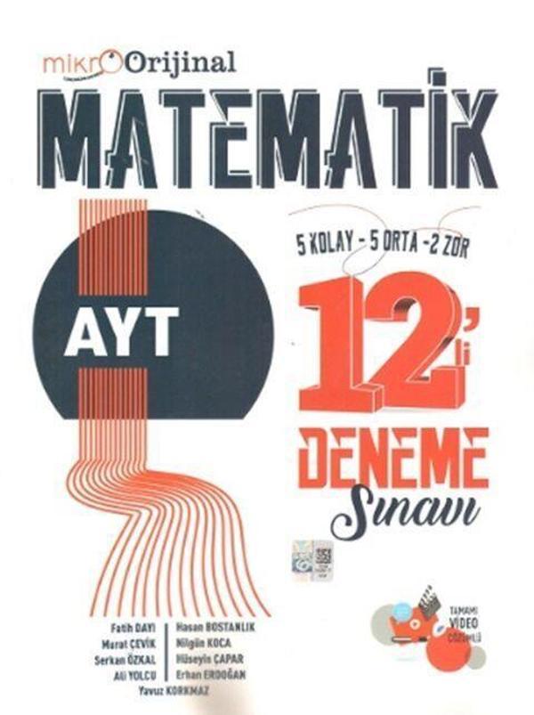 AYT Matematik 12 li Deneme Sınavı Orijinal Mikro - Orijinal Yayınları - Image 1