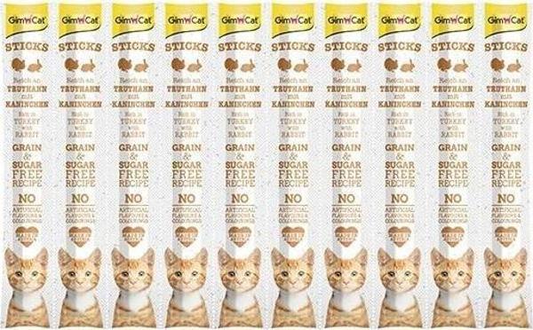 Gimcat Kedi Ödül Çubuğu Hindi-Tavşan Etli 50 Gr. 10 lu - Image 1