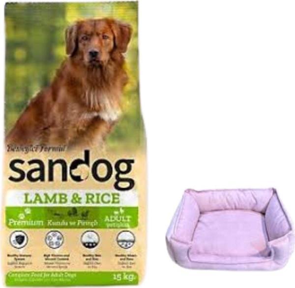 Sandog Premium Lamb&Rice Yavru Köpek Maması 15 Kg,Mini Small Mor Yatak - Image 1