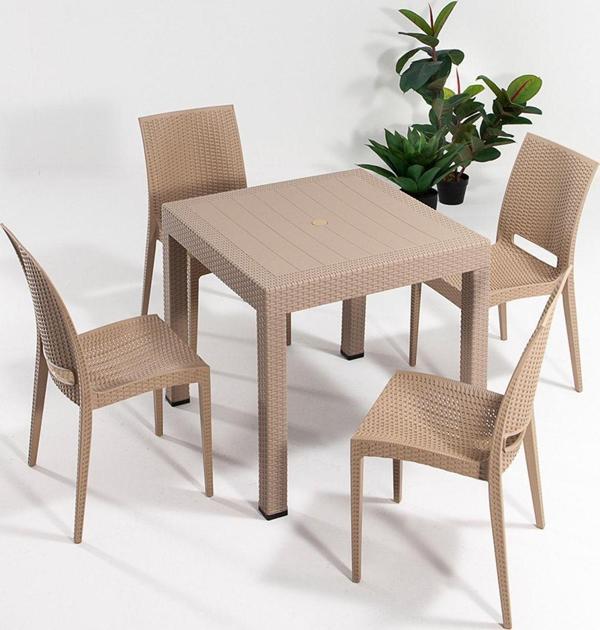 Sandalie Cappucino Rattan Masa Takımı - Image 1