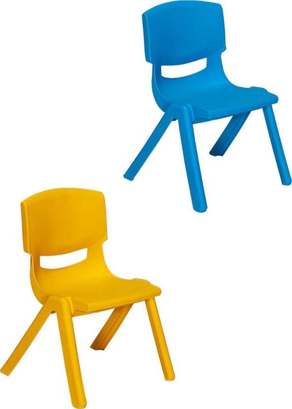 Sandalie Junior 2 Adet Ergonomik Konforlu Anaokulu Kreş Çocuk Sandalyesi - Sarı/Mavi - Image 1