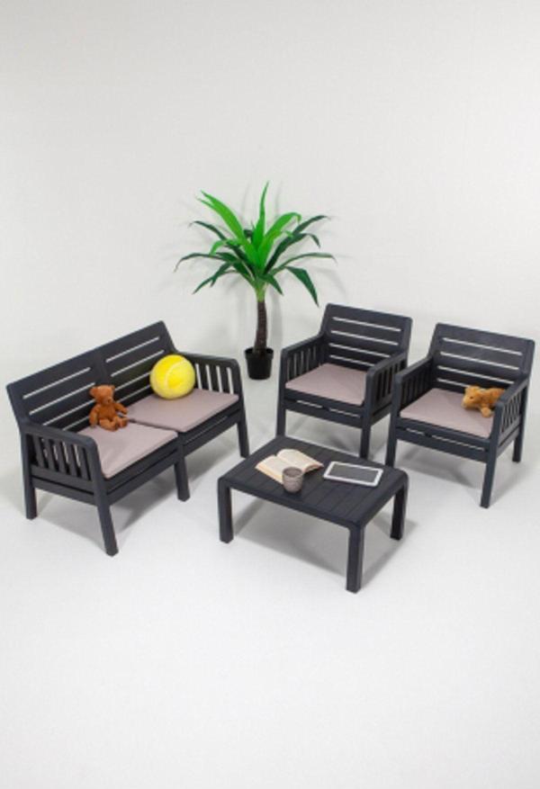 Sandalie Lara 2 1 1 S Bahçe Takımı Balkon - Bahçe - Teras Mobilyası / Antrasit - Image 1