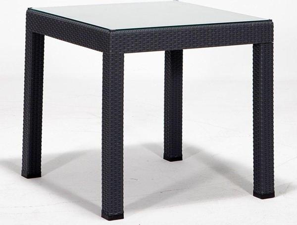 Sandalie Rattan 80X80 Camlı Antrasit Masa - Bahçe&Balkon&Teras - Image 1