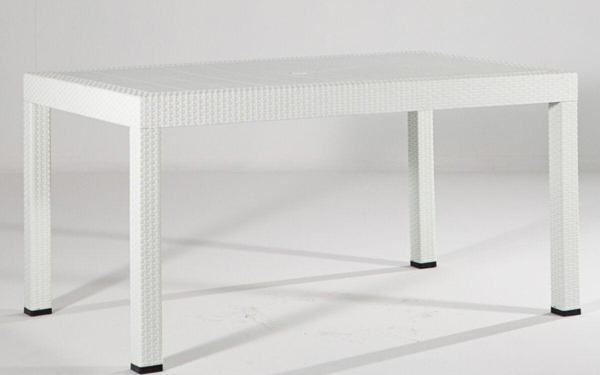 Sandalie Rattan 90X150 Camsız Beyaz Masa - Bahçe&Balkon&Teras - Image 1