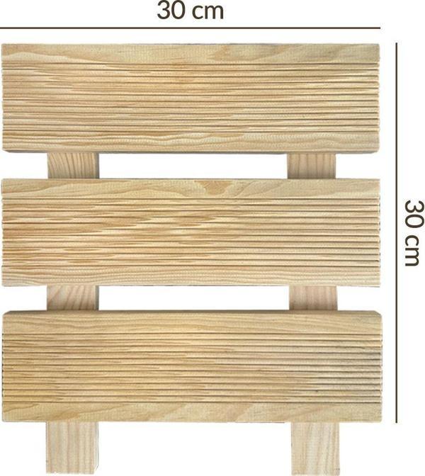 Grootland Ahşap Yer Karosu, Yer Döşeme, Ahşap Kaydırmaz Tırtıklı Döşeme Deck 30x30 cm - Image 1