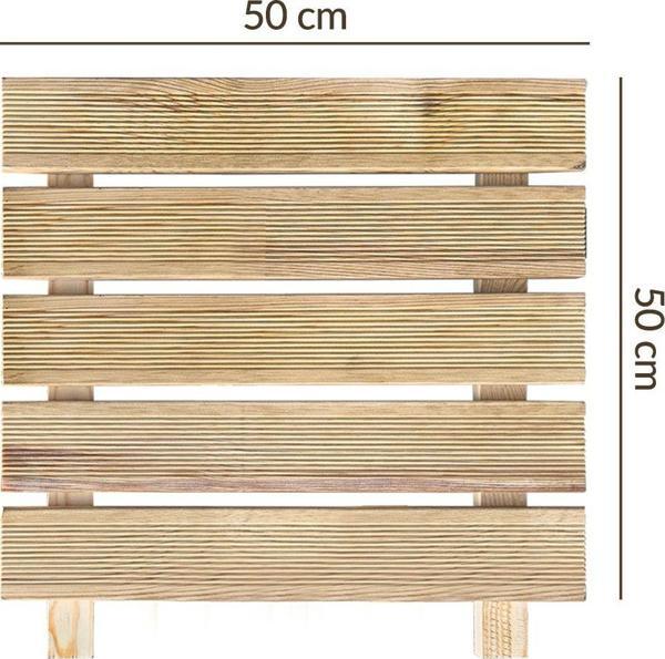 Grootland Ahşap Yer Karosu, Yer Döşeme, Ahşap Kaydırmaz Tırtıklı Döşeme Deck 50x50 cm - Image 1