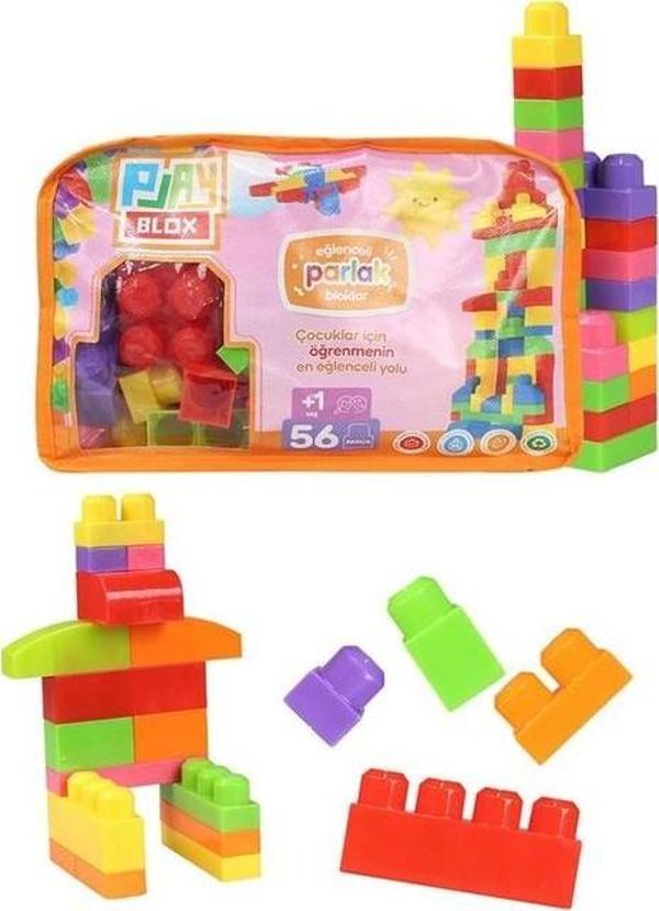 Asya Oyuncak Play Blox Parlak Blok Yapı Oyuncakları Çantalı 56 Parça 2892 - Image 1