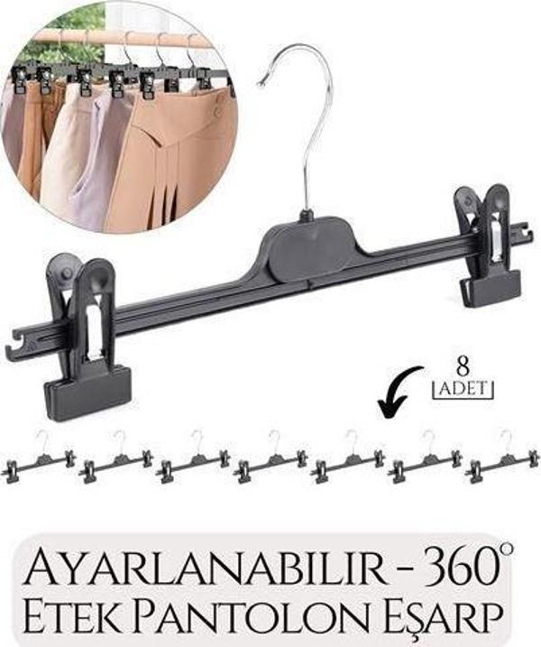 TransForMacion Etek Pantolon Eşarp Kıskaçlı Askı 8 li SET 718931 - Image 1