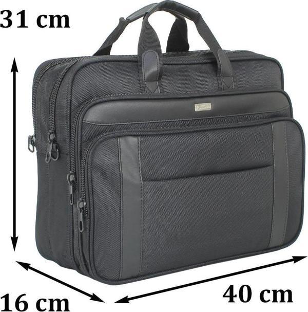 Evrak Çantası 15,6 inç Laptop Bölmeli Su Geçirmez Kumaş Omuz Askılı - Image 1