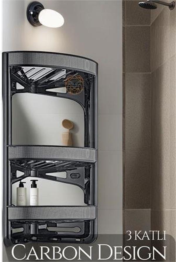 TransForMacion Banyo Köşe Rafı Carbon Design 719296 - Image 1