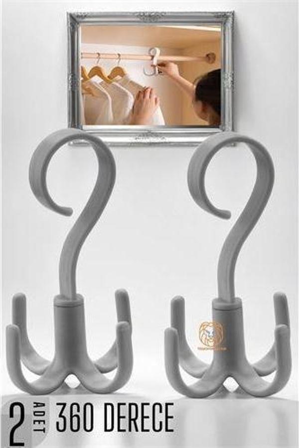 TransForMacion Dolap İçi Askı 360D Dönerli GRİ 2 ADET 720609 - Image 1