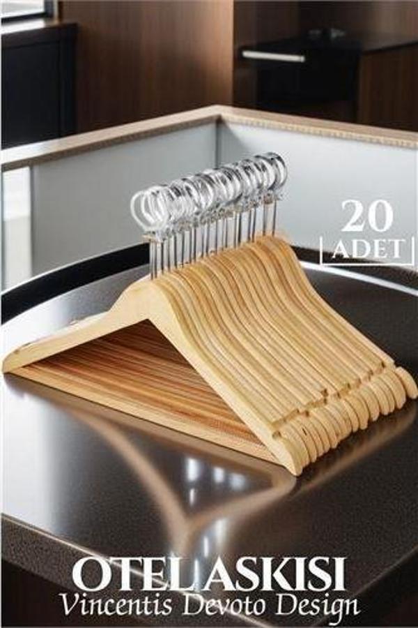 TransForMacion Otel Tip Askı 20 li Set Ahşap Vincentis Devoto Design 719599 - Image 1