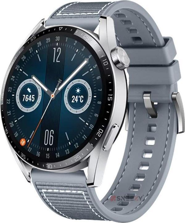 Huawei Watch GT3 Elite-Active 46mm-GT3 Pro-GT3 Se 22mm Uyumlu Dikiş Desenli Dokuma Silikon Kordon - Image 1