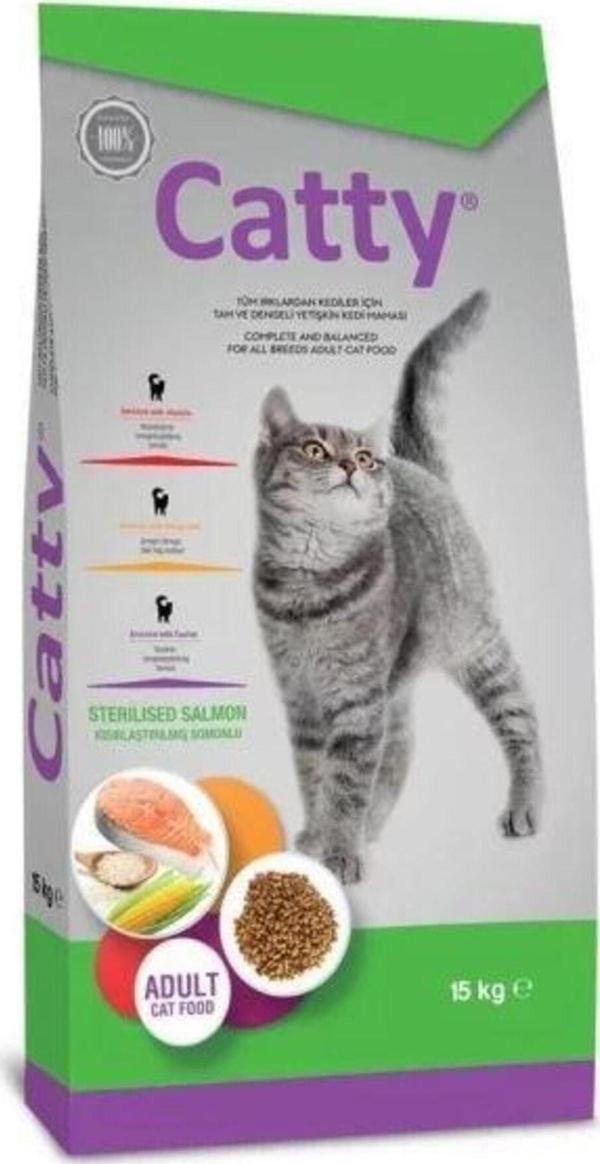 Catty Cat Kısırlaştırılmış Somonlu 15 kg Kedi Maması - Image 1