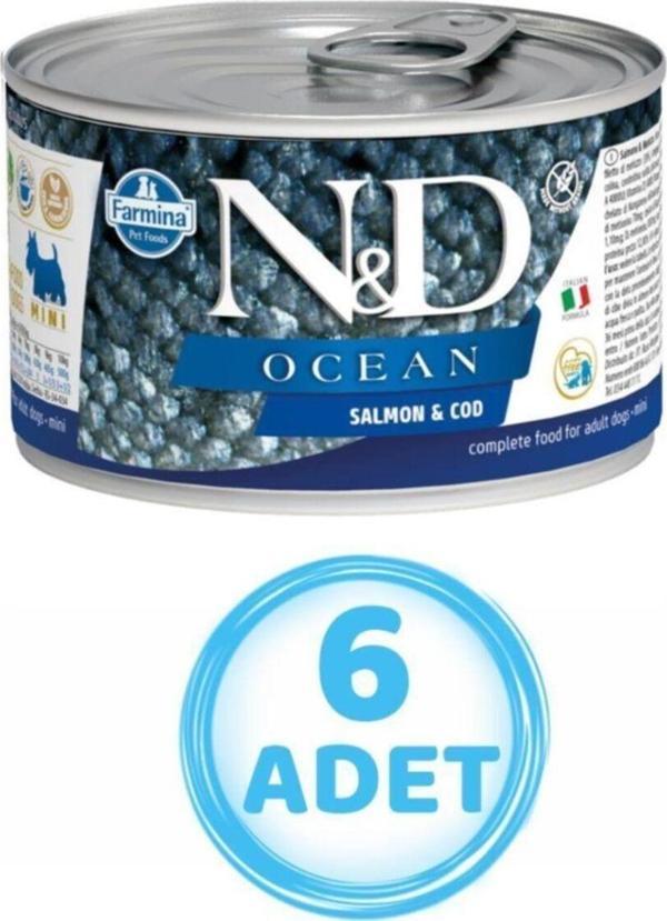 N&D Ocean Ringa Balığı Ve Karidesli Mini Irk Yetişkin Köpek Konservesi 140 gr X 6 Adet - Image 1