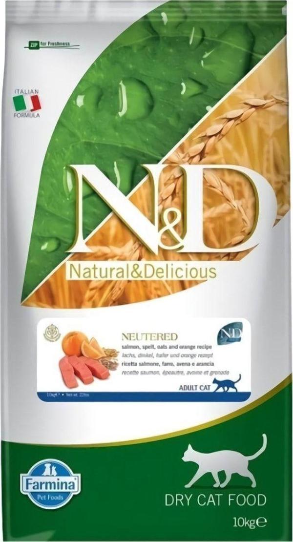N&D Ocean Sterilised Neutered Düşük Tahıllı Somon Balıklı Portakallı Kısırlaştırılmış Kedi Maması 10 Kg - Image 1