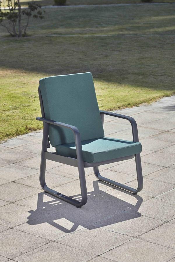 Erinöz Bella Bahçe Balkon Sandalyesi Antrasit Gövde Triole Kumaş - Image 1