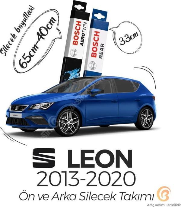 Bosch Aerotwin Seat Leon 2013 - 2020 Ön ve Arka Silecek Seti - Image 1