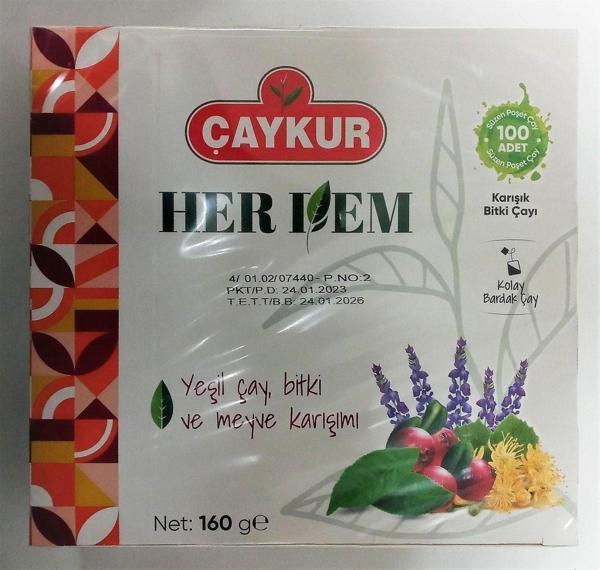 Çaykur Herdem Bitki, Meyve Ve Yeşil Çay Karışımlı Bitki Çayı 160 gr - Image 1