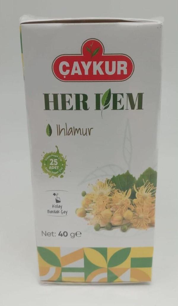 Çaykur HERDEM YEŞİL IHLAMUR ÇAYI 40 GR (Bardak Poşet Çay) - Image 1