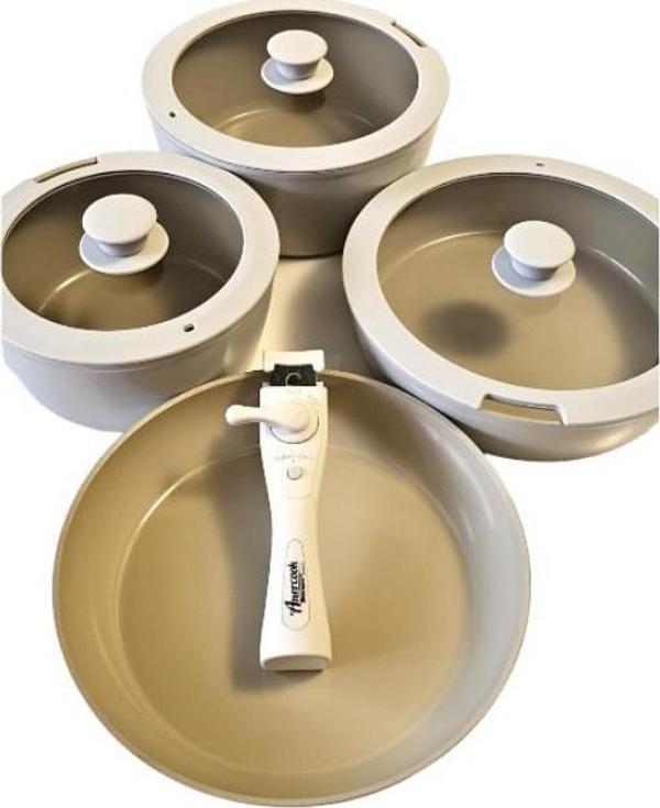 Bondy Amercook Seramik 8 Parça Cream Tencere Seti  - Image 1