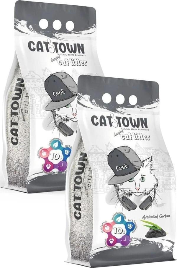 CAT TOWN Aktif Karbon Kedi Kumu 10 Lt x 2 Adet - Image 1