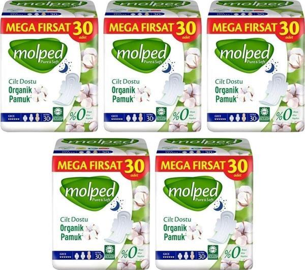 Molped Pure Soft Mega Fırsat Gece Ultra 30'Lu 5 Paket - Image 1