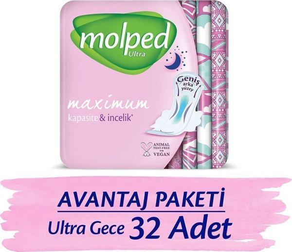 Molped Ultra Hijyenik Ped Anatomik Gece Süper Ekonomik 16 X 2 Adet - Image 1