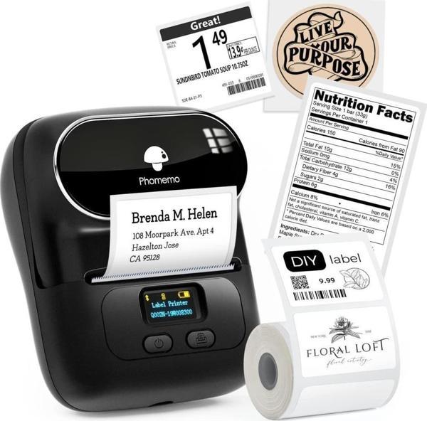 Phomemo M110 Etiket Makinesi Siyah Kablosuz Taşınabilir Bluetooth - USB Şarjlı  - Image 1