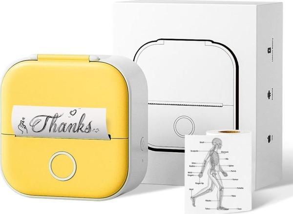 Phomemo T02 Mini Yazıcı, SARI, Sticker Yazıcısı, Öğrenciler İçin Eğitim Yardımcısı - Image 1