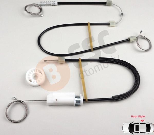 Mercedes CLS Class C219 W219 2004-2011 A2197300846 İçin Arka Sağ Cam Kriko Tamir Seti - Image 1