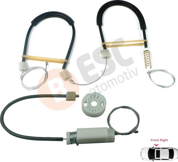 Mercedes CLS W219 2004-2010 İçin Ön Sağ Cam Kriko Tamir Seti 2197201046 - Image 1