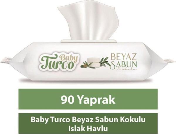 Baby Turco Beyaz Sabun Kokulu Islak Havlu 90'lı - Image 1