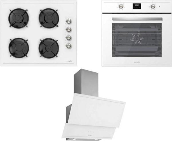 Silverline Luno Trio Beyaz  Cam Ankastre Set 3420 - CS5335W01 - BO6502W01 - Image 1
