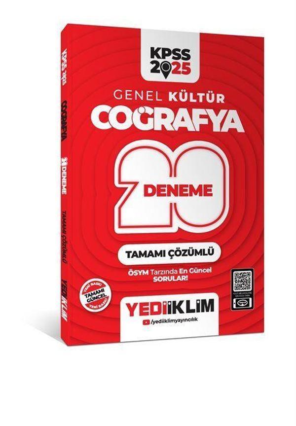 2025 KPSS Genel Kültür Coğrafya Tamamı Çözümlü 20 Deneme - Yediiklim Yayınları - Image 1