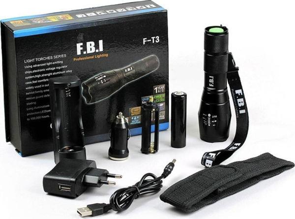 Fbi F.b.ı F-t3 Su Geçirmez Alüminyum Oksidiyon Şarjlı El Feneri - Image 1
