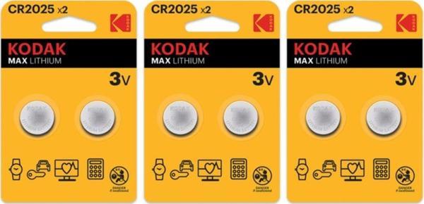 Kodak (2x3) 6 Adet Cr2025 Ultra Lityum Para Pil - Ekonomik Paket - Image 1