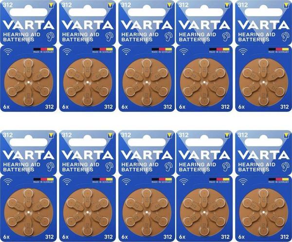 Varta 312 Numara İşitme Cihazı Pili 6'lı Blister 10 Adet(60 Adet) - Image 1